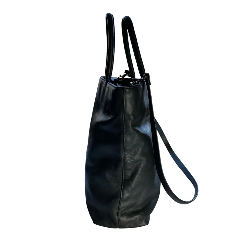 Liz Claiborne Genuine Grey Leather Bag with Handles & Detachable Shoulder Strap - Picture 5 of 13